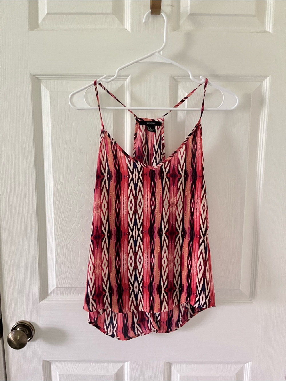 Forever 21 Pink & Black Geometric Strappy Cami